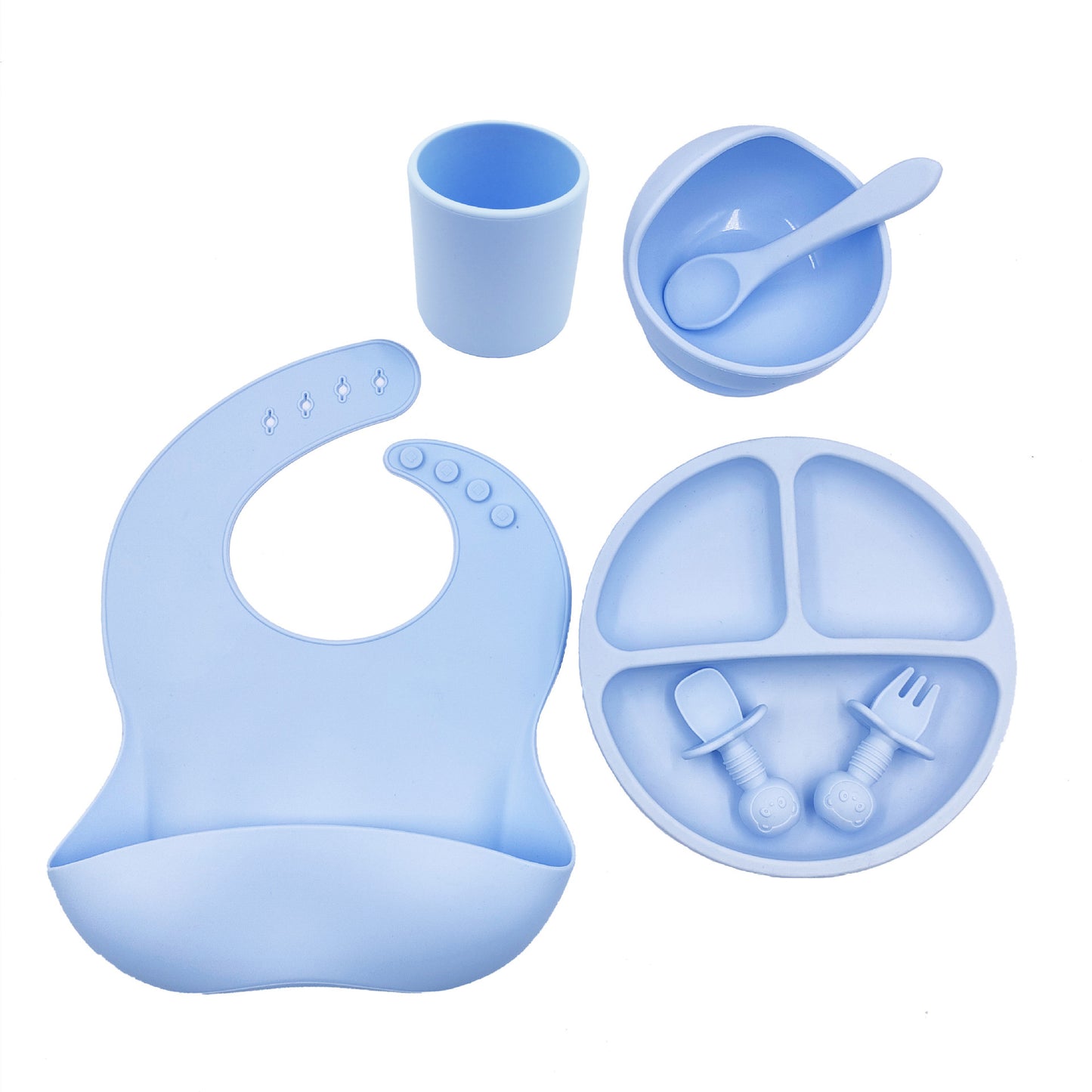 Baby Cutlery Set Silicone Bib Silicone Cup Spoon - Sternli Store