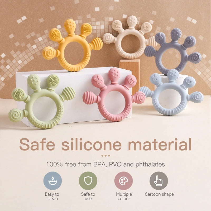 Gentle Relief for Your Little One: Food-Grade Silicone Teether for Happy, Soothed Babies - Sternli Store